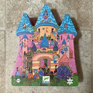 Djeco Puzzle THE FAIRY CASTLE 54 Piece Silhouette Jigsaw Puzzle Box 16 x 15 Fun